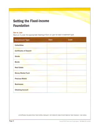 Fixed income workbook