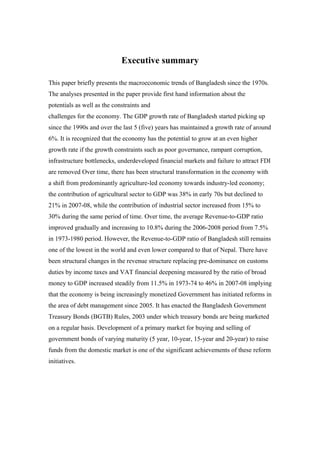 Trends in the main macroeconomics indicators of Bangladesh | DOC