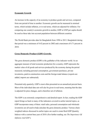 Trends in the main macroeconomics indicators of Bangladesh | DOC
