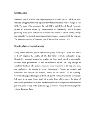 Trends in the main macroeconomics indicators of Bangladesh | DOC