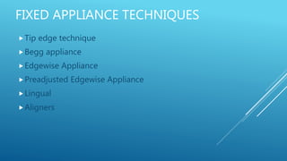 Fixed orthodontic appliances