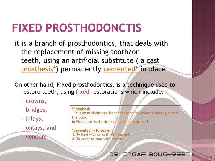 Fixed prosthodontics lesson 1