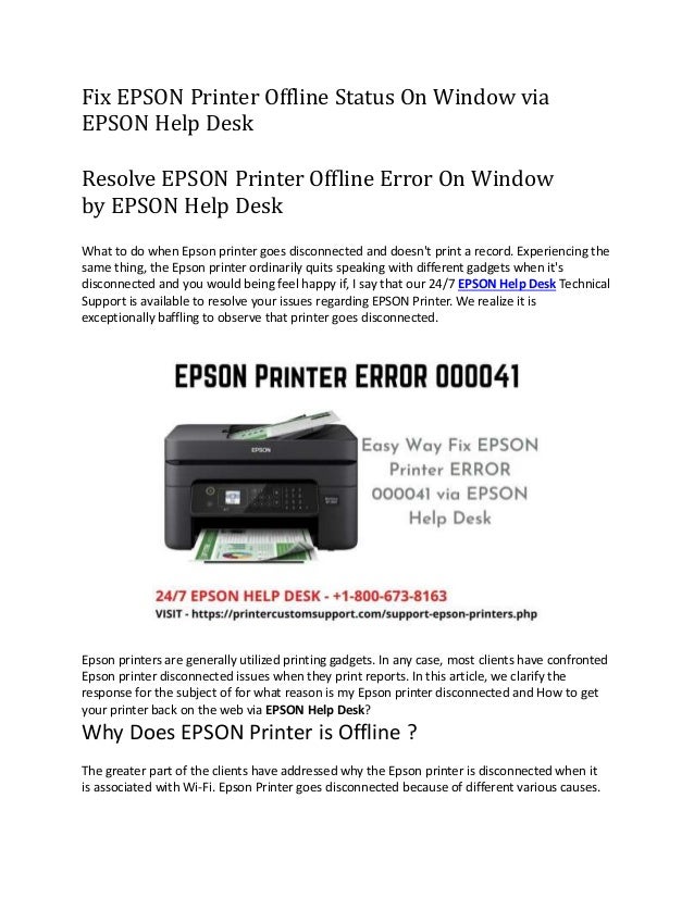Fix EPSON Printer Offline Status On Window via EPSON Help Desk.ppt
