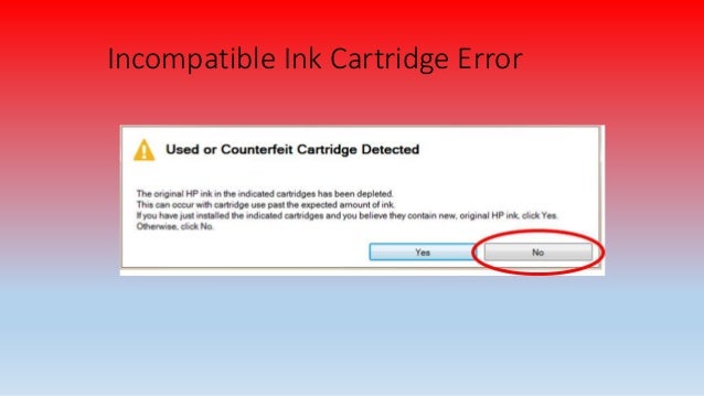 incompatible cartridge hp printer