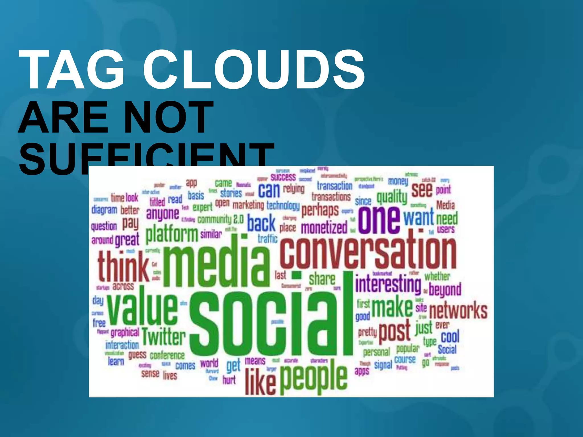 TAG CLOUDS
ARE NOT
SUFFICIENT
 