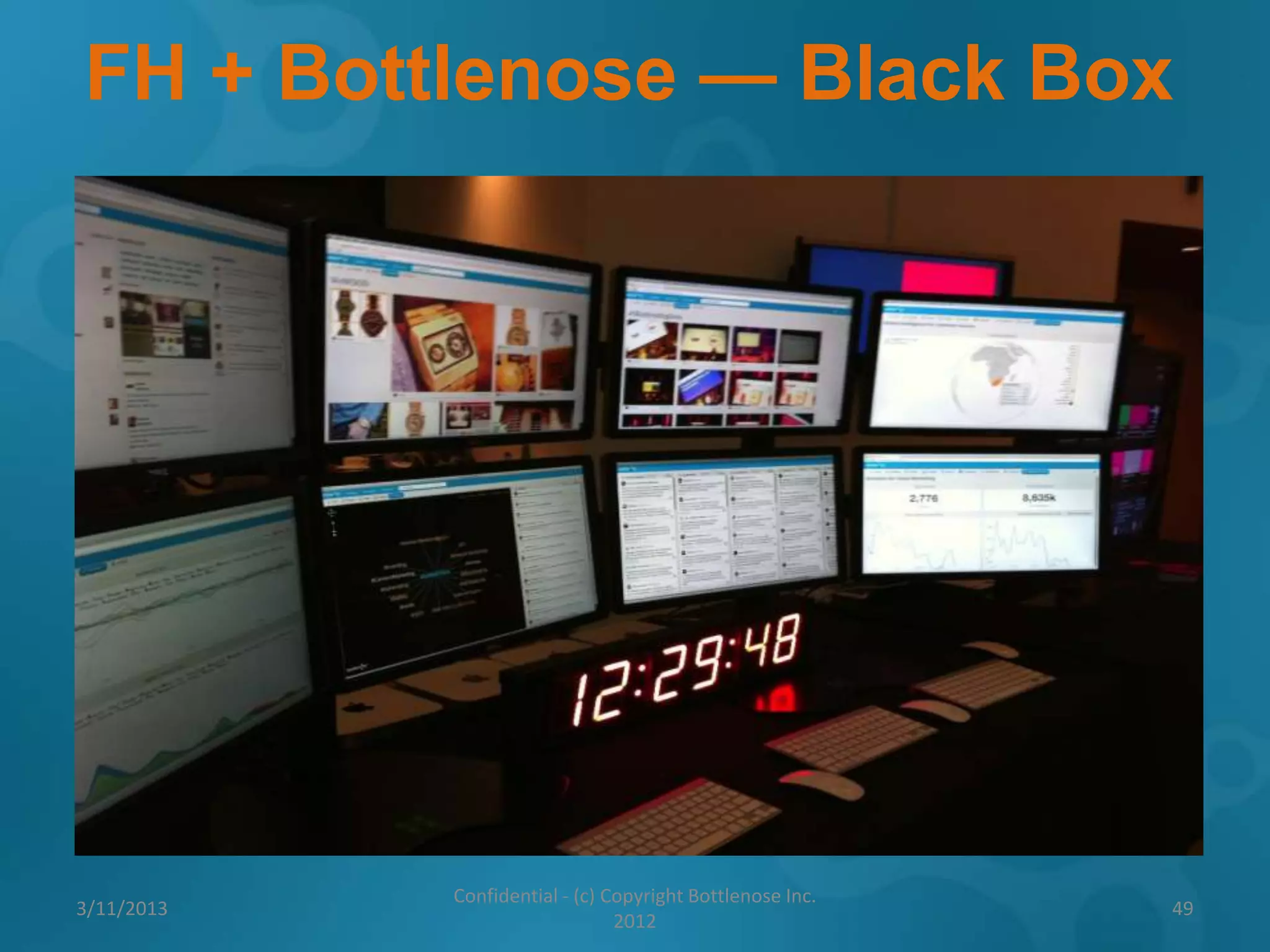 FH + Bottlenose — Black Box




            Confidential - (c) Copyright Bottlenose Inc.
3/13/2013                                                  49
                                2012
 