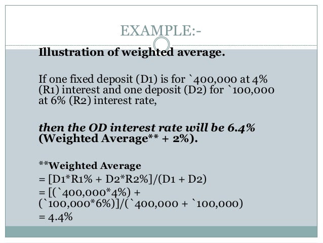 Fixing interest rates of OD and CC