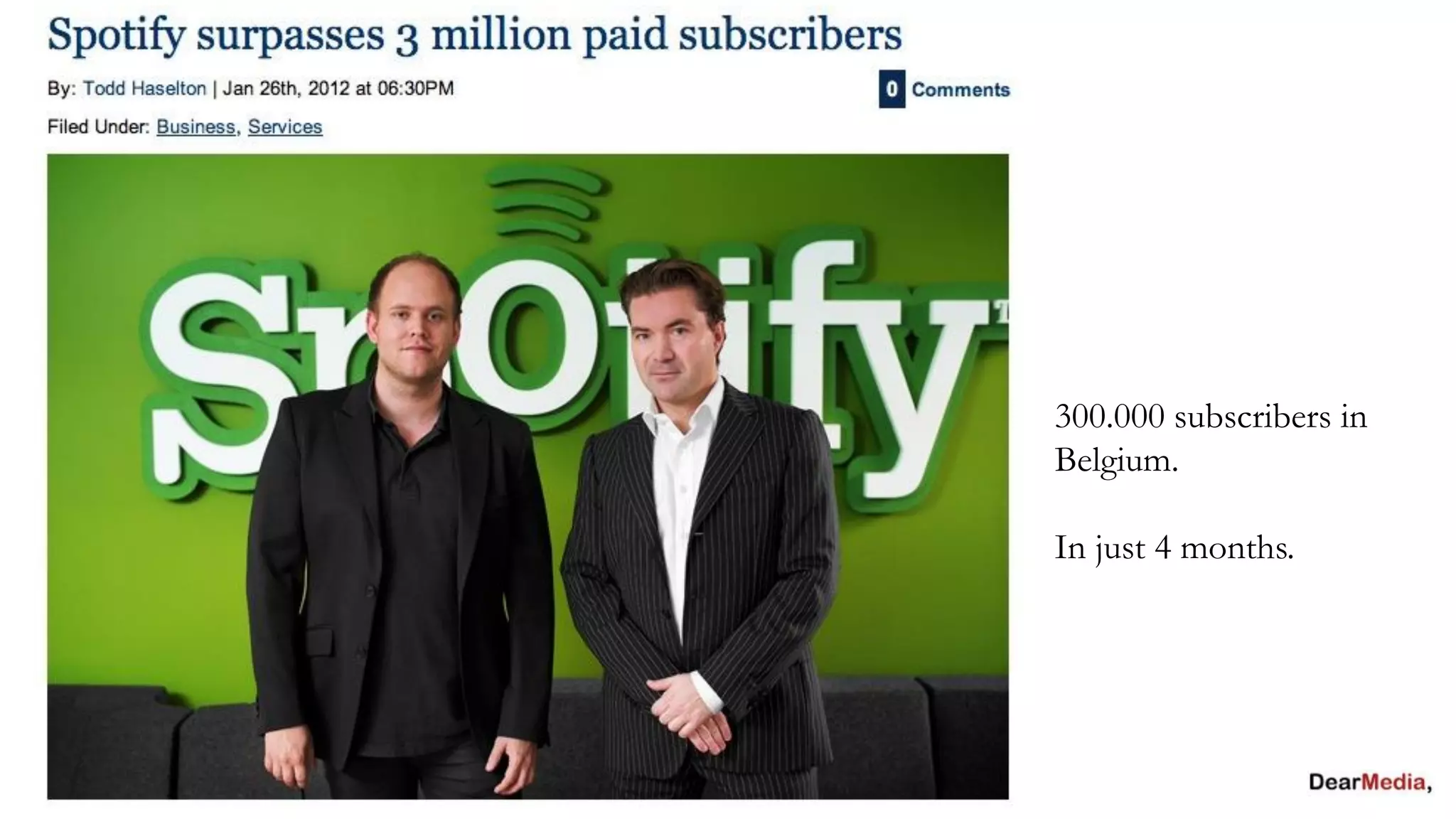 300.000 subscribers in
Belgium.

In just 4 months.
 