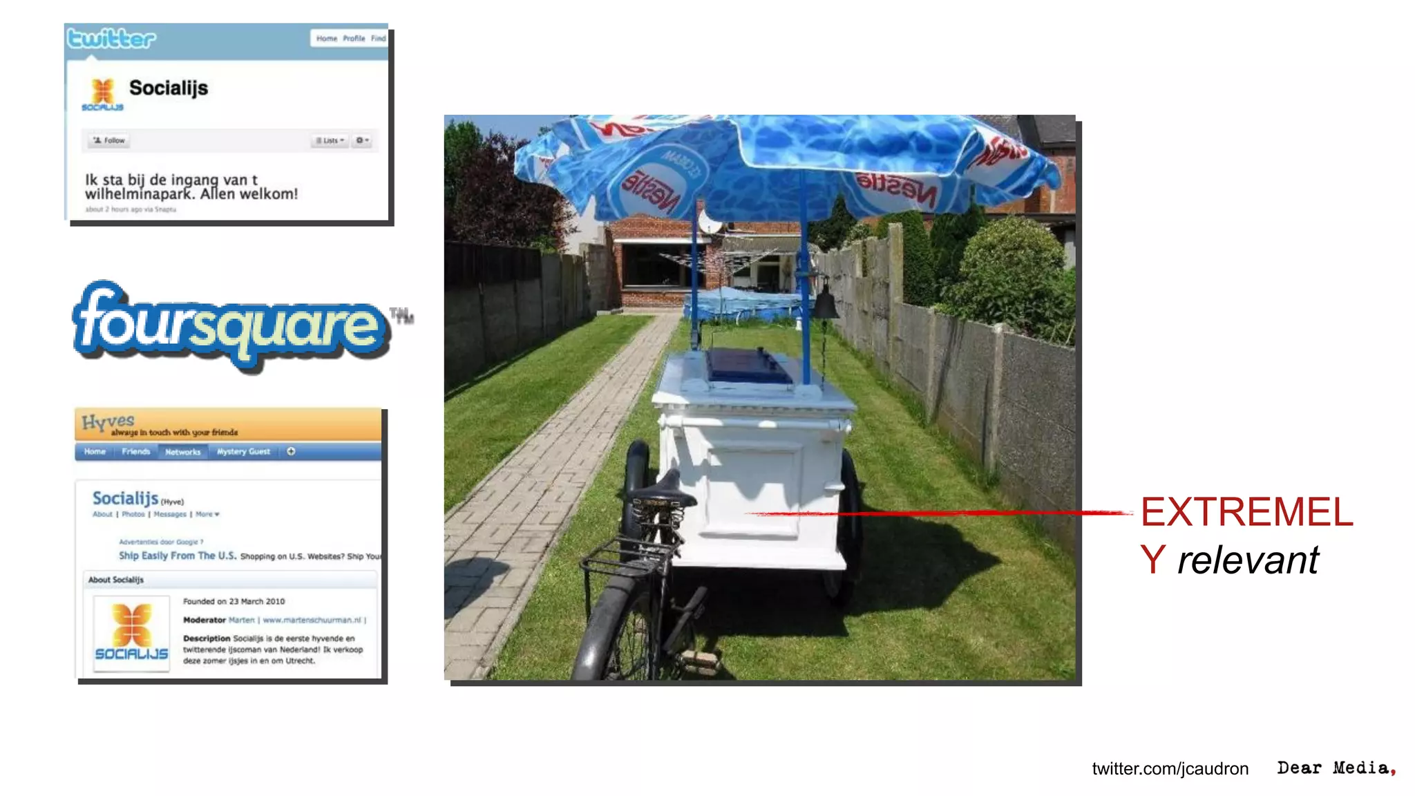 EXTREMEL
      Y relevant




twitter.com/jcaudron
 