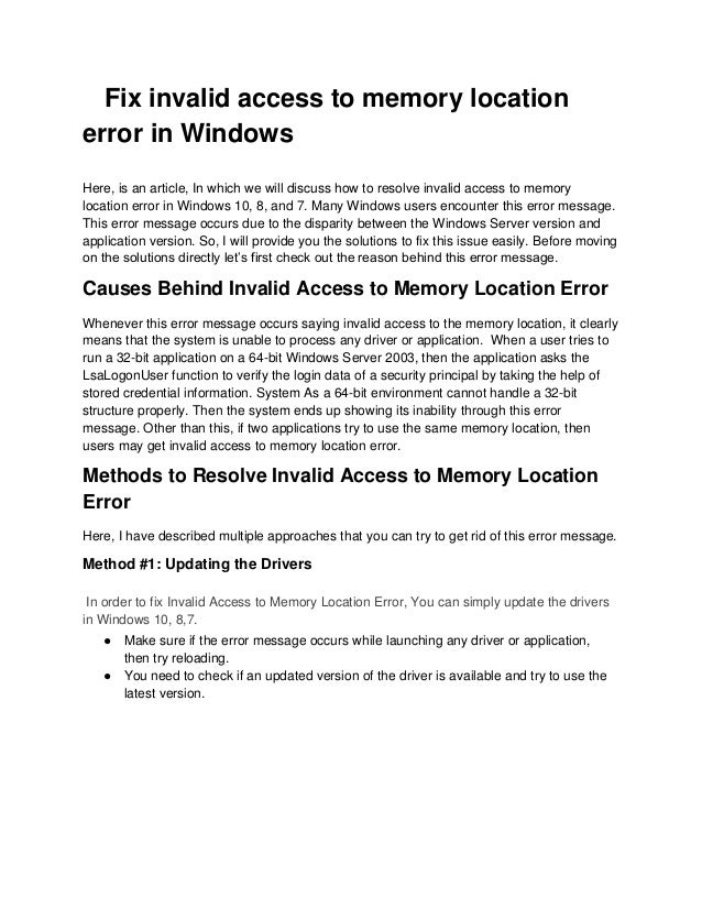 Fix invalid access to memory location error in windows converted