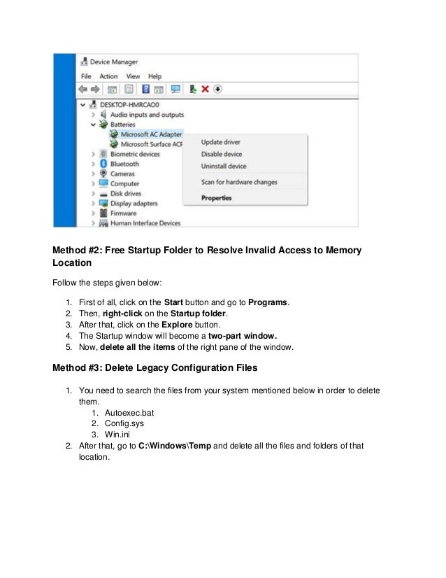 Fix invalid access to memory location error in windows converted