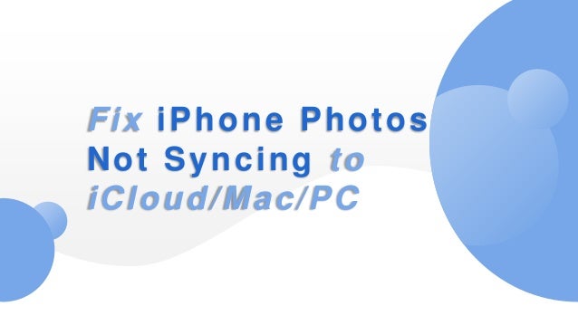 Fix iPhone Photos
Not Syncing to
iCloud/Mac/PC
 
