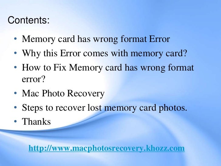 Fix memory card has wrong format error