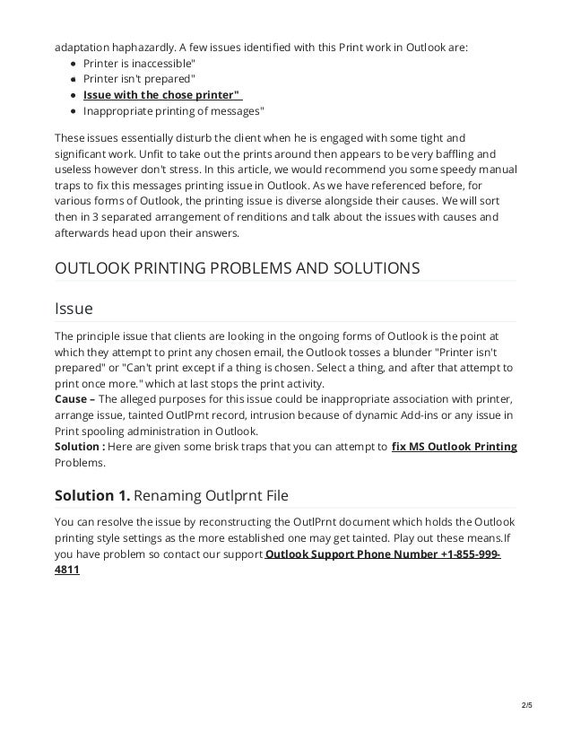 Fix microsoft outlook printing problems in all outlook versions