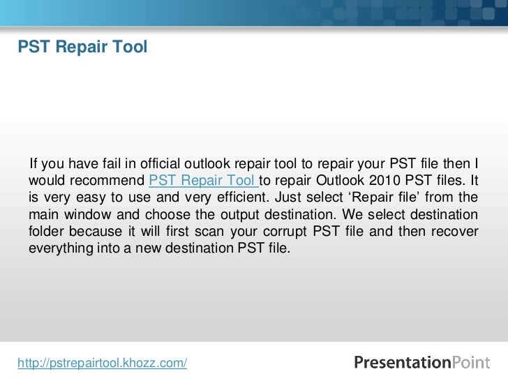 outlook repair tool 2010