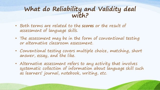 data reliability and validity data reliability and validity
