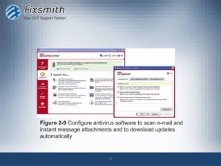 Figure 2-9 Configure antivirus software to scan e-mail and
instant message attachments and to download updates
automatically


                           16
 