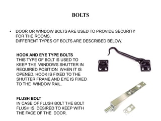 Window Bolt Guide fixtures and fastings in doors and windows.pptx