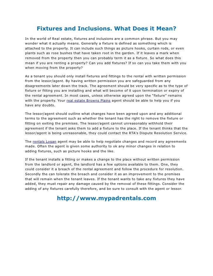 Fixtures and Inclusions. What Does it Mean