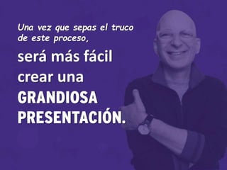 Una vez que sepas el truco
de este proceso,
será más fácil
crear una
GRANDIOSA
PRESENTACIÓN.
 