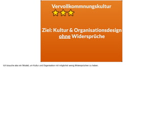 Ziel: Kultur & Organisationsdesign
ohne Widersprüche
Vervollkommnungskultur
Ich brauche also ein Modell, um Kultur und Organisation mit möglichst wenig Widersprüchen zu haben.
 