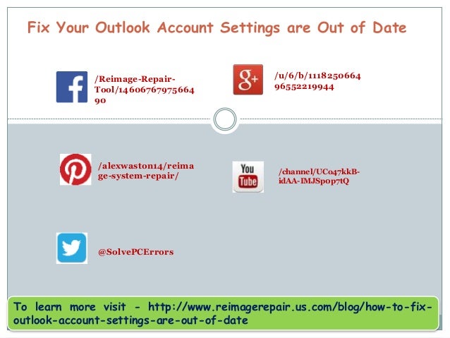 Fix Your Outlook Account Settings Are Out Of Date
