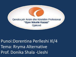 Punoi:Dorentina Perlleshi Xl/4
Tema: Rryma Alternative
Prof. Donika Shala -Lleshi
 