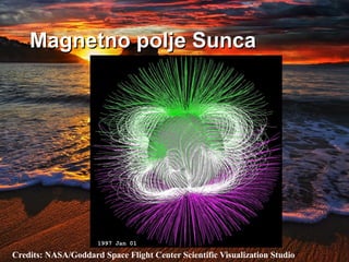 Magnetno polje Sunca
Credits: NASA/Goddard Space Flight Center Scientific Visualization Studio
 