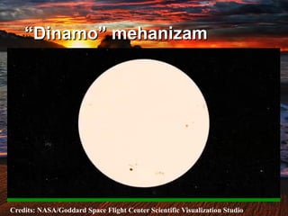 “Dinamo” mehanizam
Credits: NASA/Goddard Space Flight Center Scientific Visualization Studio
 