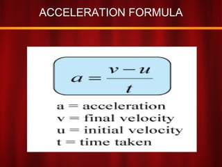 ACCELERATION FORMULA
 