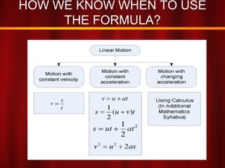 HOW WE KNOW WHEN TO USE
THE FORMULA?
 