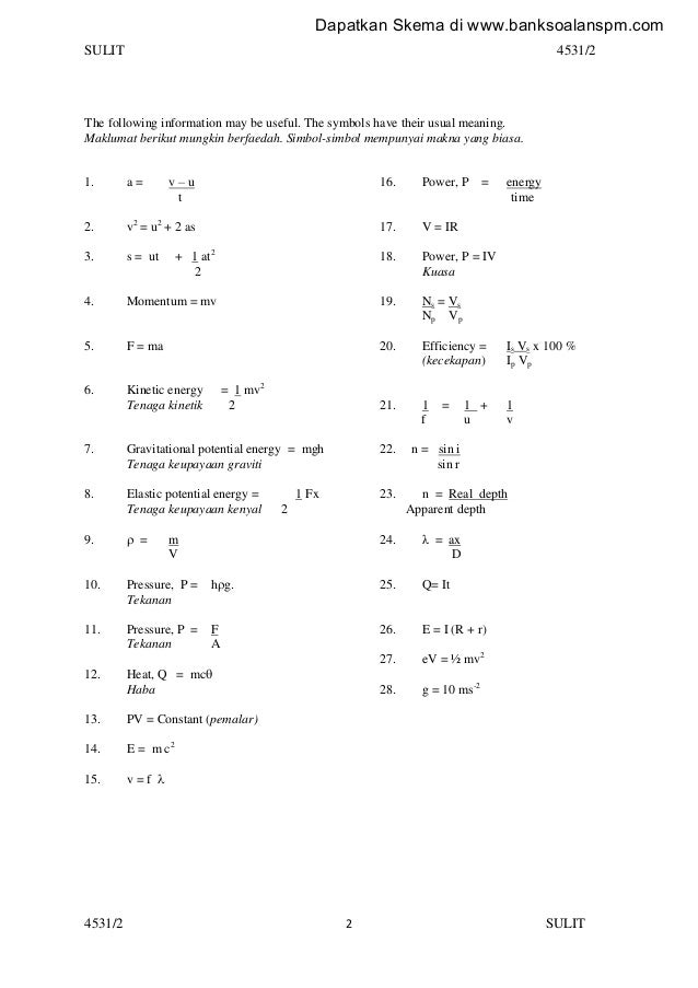 Soalan Fizik Kertas 2 Tingkatan 4 - Malacca c