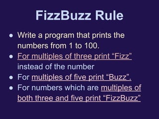 Fizz and buzz of computer programs in python. | PPT