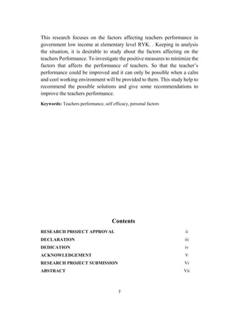 AN ANALYSIS OF FACTORS AFFECTING TEACHERS PERFORMANCE IN GOVERNMENT ...