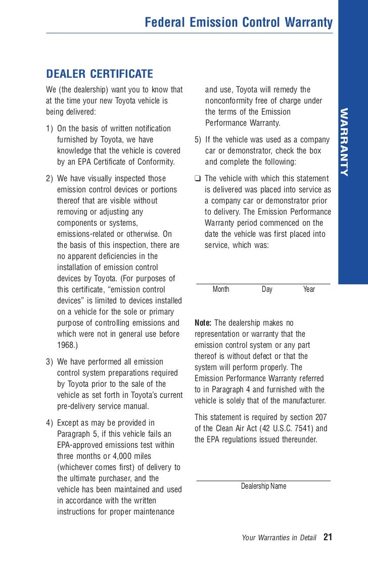 20 Your Warranties in Detail; 22.