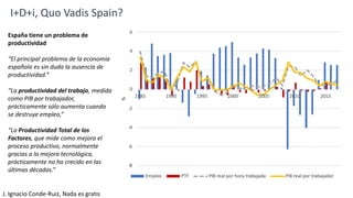 J. Ignacio Conde-Ruiz, Nada es gratis
España tiene un problema de
productividad
“El principal problema de la economía
espa...
