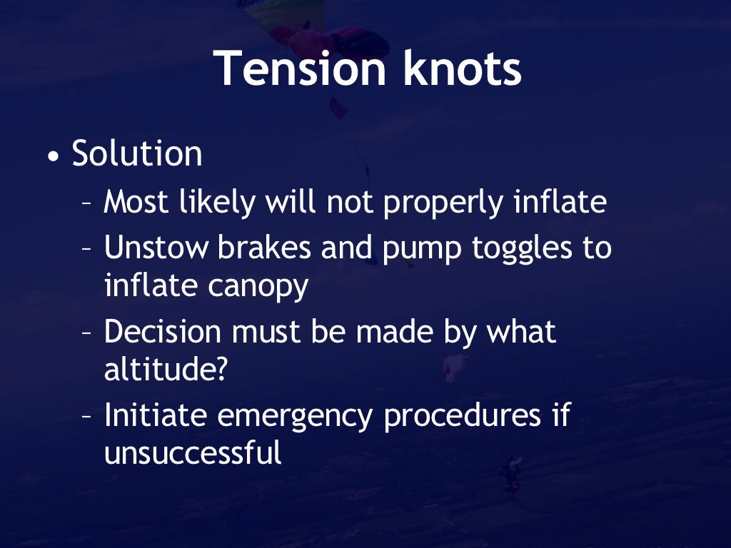 Tension knots Solution Most likely
