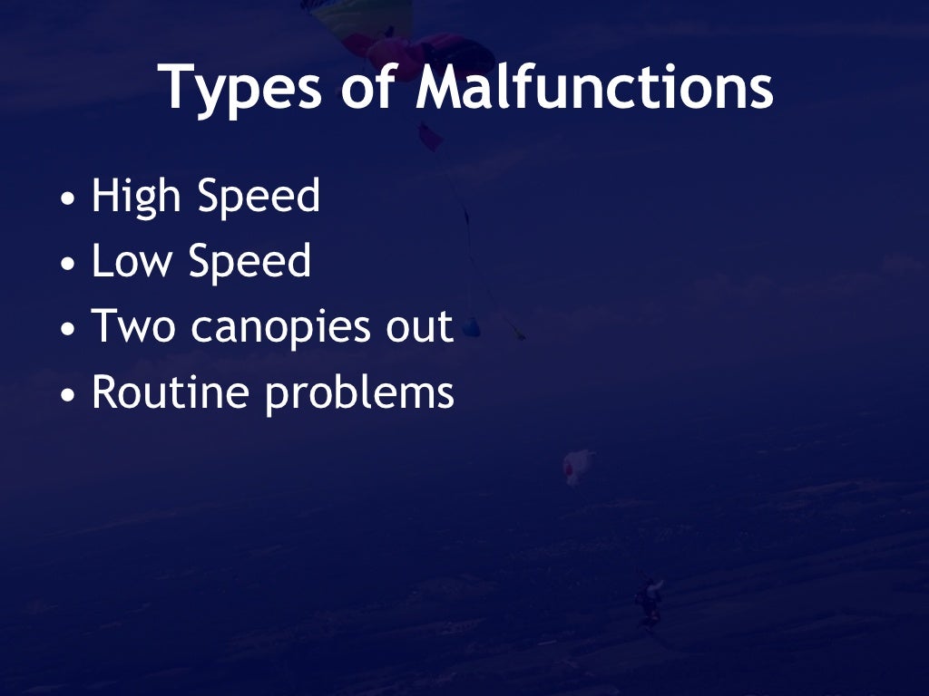 Types Of Malfunctions
