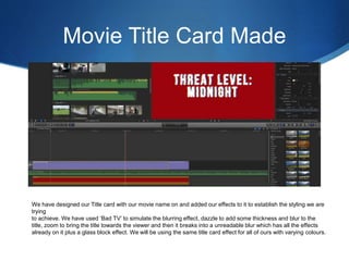 Title Card Production | PPTX | Desktop Publishing | Computer Software ...
