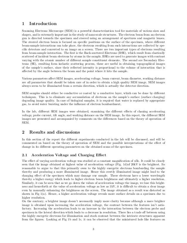 Scanning Electron Microscope Lab Report