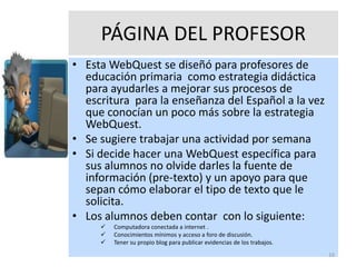 Fjimenez webquest del pretexto a mistextos | PPTX