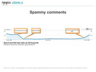 Source: http://seogadget.co.uk/google-page-penalty-for-comment-spam-rankings-and-traffic-drop/ Spammy comments 