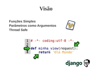 Visão
Funções Simples
Parâmetros como Argumentos
Thread Safe
 