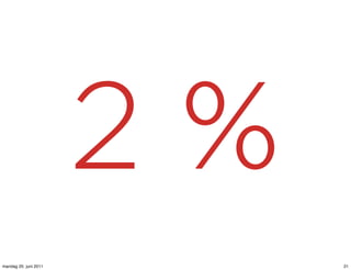 2%
mandag 20. juni 2011        21
 