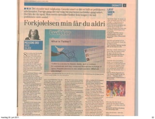 mandag 20. juni 2011   32
 