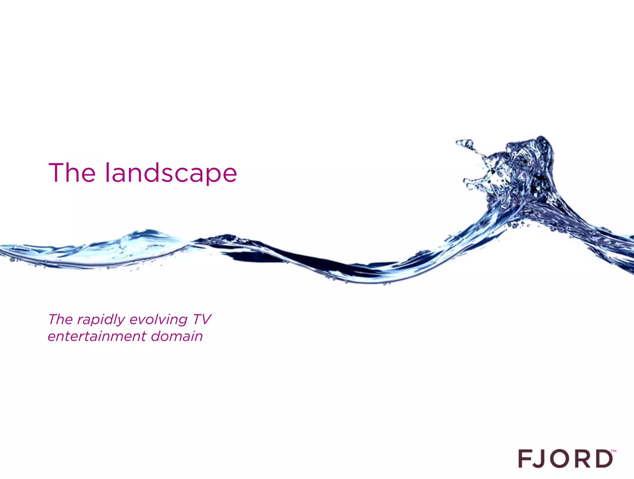 The landscape




The rapidly evolving TV
entertainment domain
 