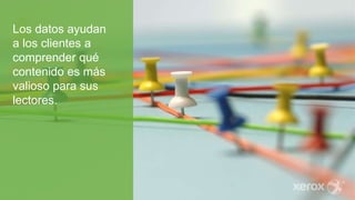 Los datos ayudan
a los clientes a
comprender qué
contenido es más
valioso para sus
lectores.
 