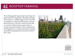 61
100 Things to Watch in 2012
BACK TO 100
Image credit: Signe Brewster
The rooftop-gardening concept is evolving into
lar...