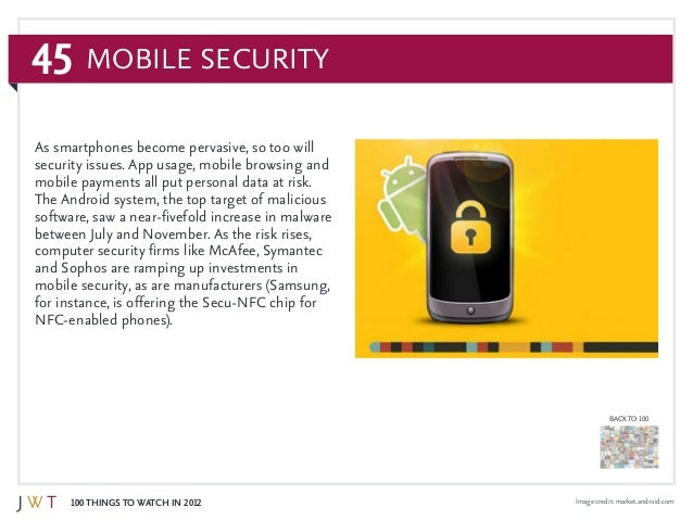 45
100 Things to Watch in 2012
BACK TO 100
Image credit: market.android.com
As smartphones become pervasive, so too will
s...