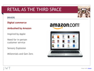 Digital commerce
Ambushed by Amazon
Inspired by Apple
Need for in-person
customer service
Sensory Explosion
Millennials an...